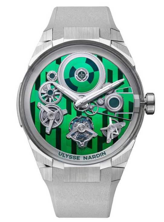 Review Best Ulysse Nardin Blast Free Wheel Marquetry Silicon Green 1760-401LE-8A-GREEN/3A watches sale